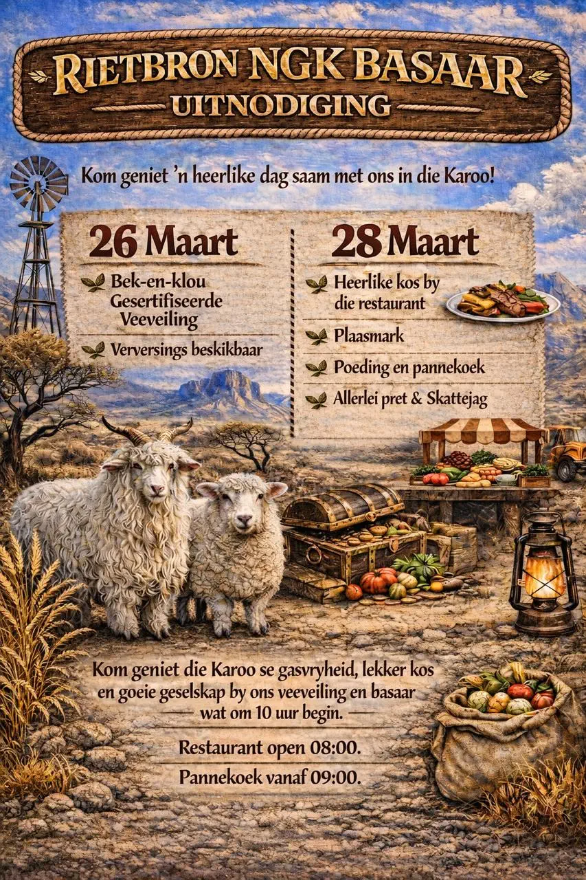 Rietbron NGK Basaar – Kom geniet ’n egte Karoo-dag!